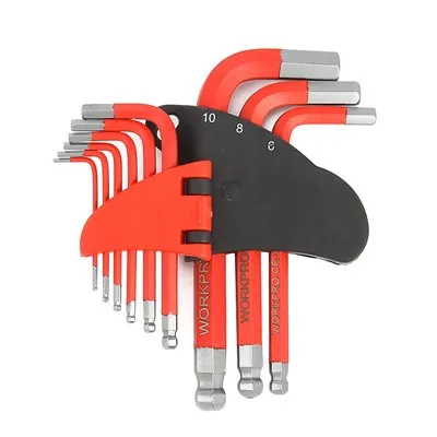 WORKPRO 9PC KORT ARM KUGESPÅND HEX NØGLESÆT(SAE)